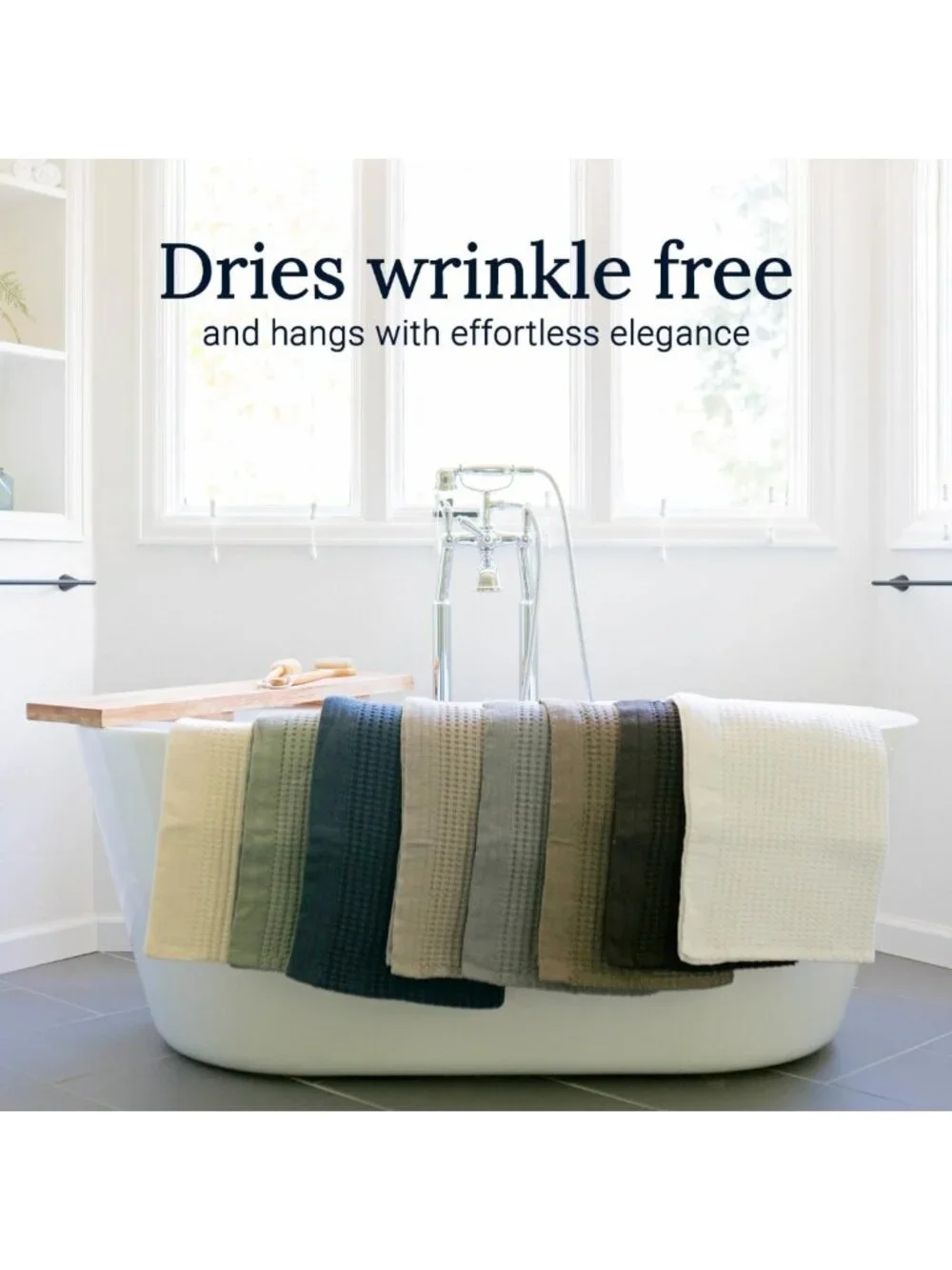 Soft Waffle Bath Towels & Wash Cloths Set of 4 - Quick Dry, Exfoliating, Modern